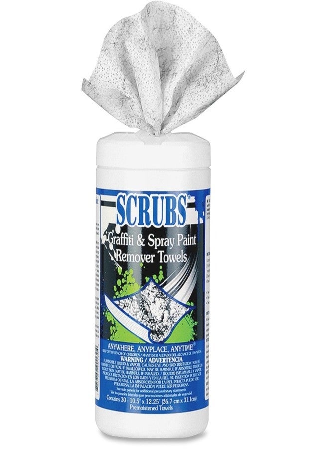 Scrubs ITW Dymon 90130 Graffiti & Paint Remover Towels, 10 X 12, 30/can, 6 Cans/case - Image 1